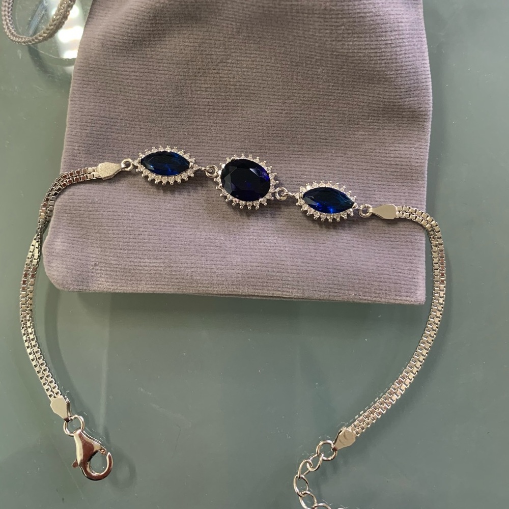 New sterling silver CZ Oval bracelet
